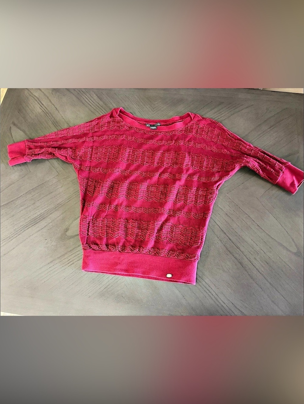 Armani Exchange Pink Geometric Knit Tank Top Size XS